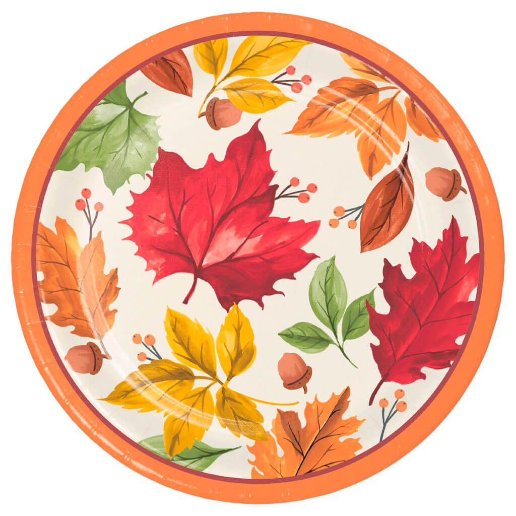 Fall Leaves Dinner Plate 8ct, 9in