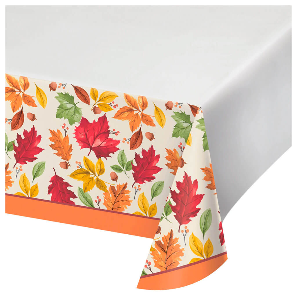 Fall Leaves Paper Tablecover, 54in x 102in