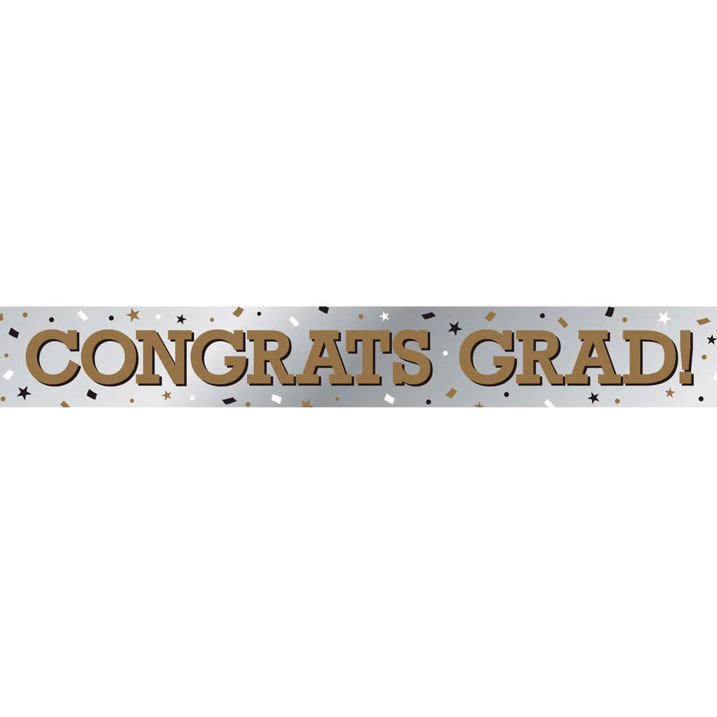 Congrats Grad Foil Banner, 6ft