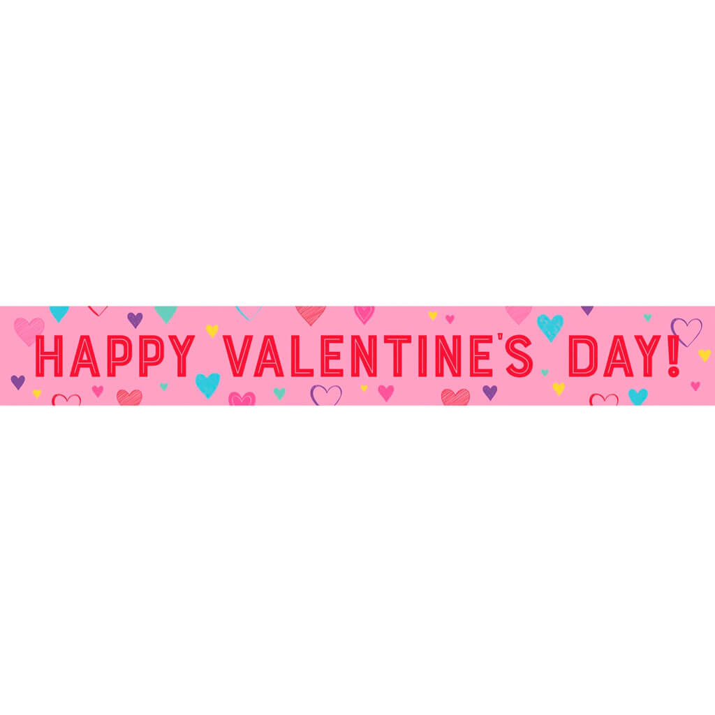 Happy Valentine&#39;s Day Foil Banner, 6ft