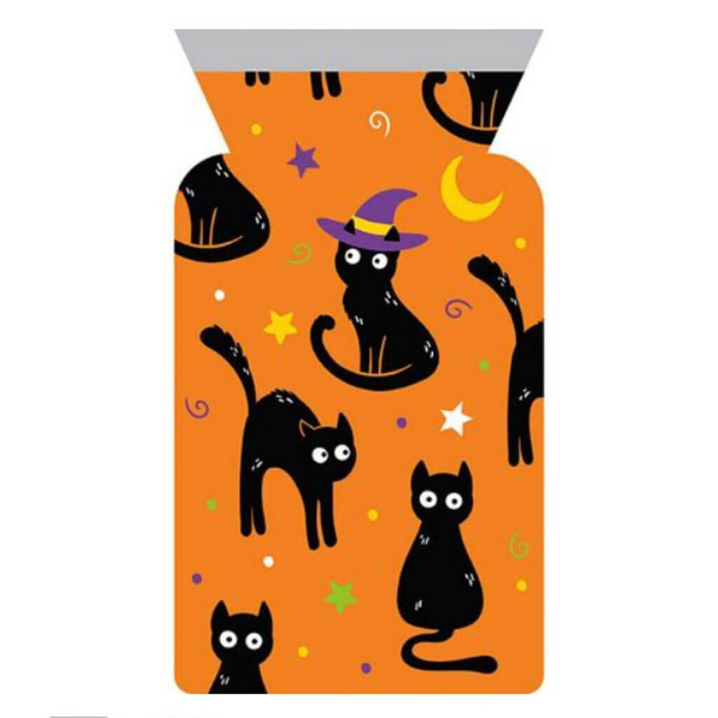 Halloween Cat Cello Bag with Zipper, 12ct