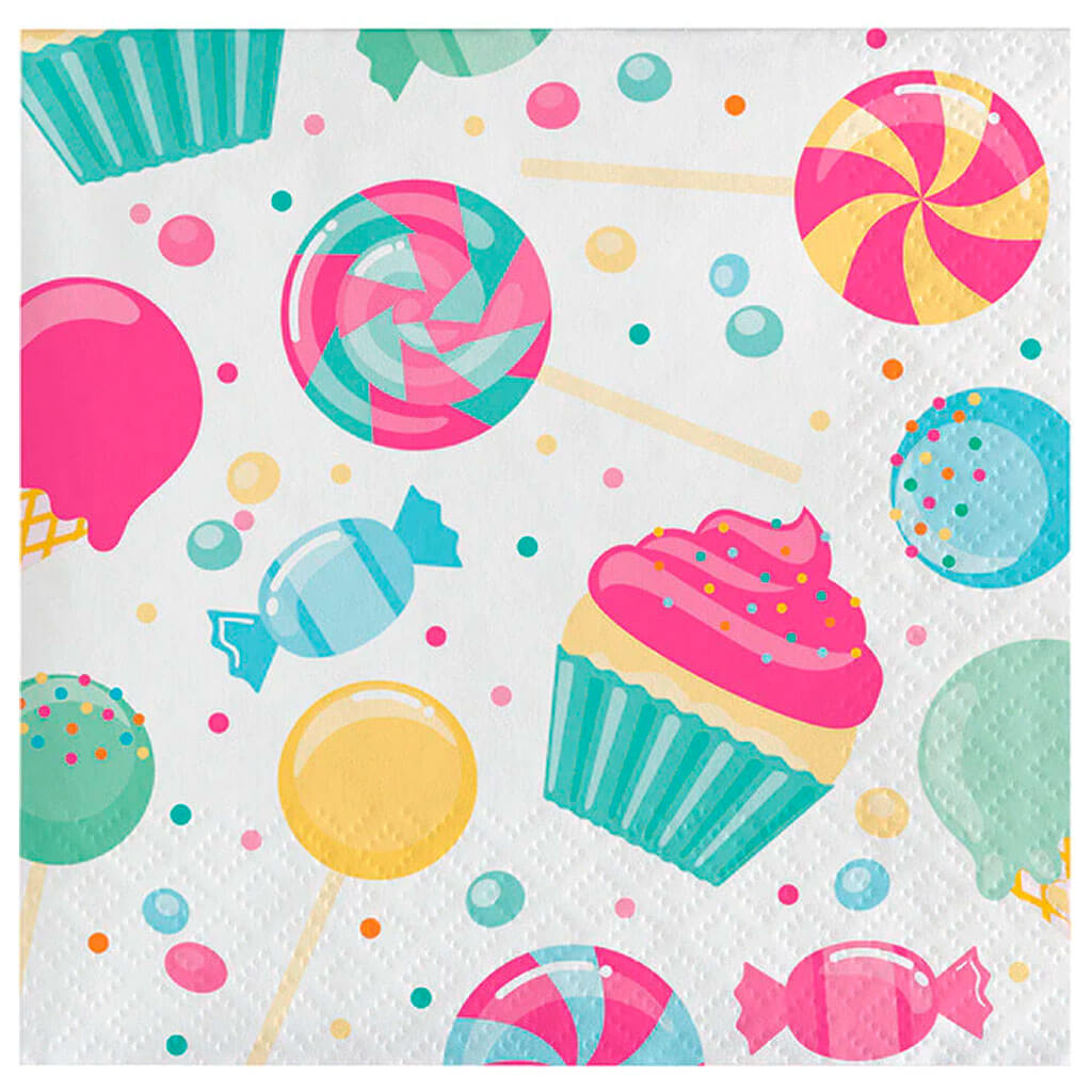 Candy Bouquet Beverage Napkin 16ct, 2Ply