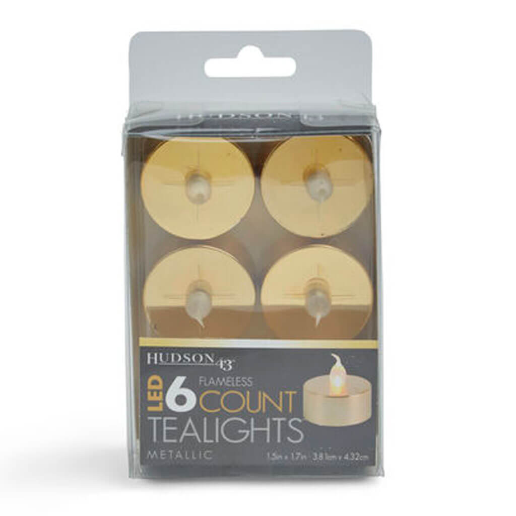 Metallic Gold Tealights 6pk