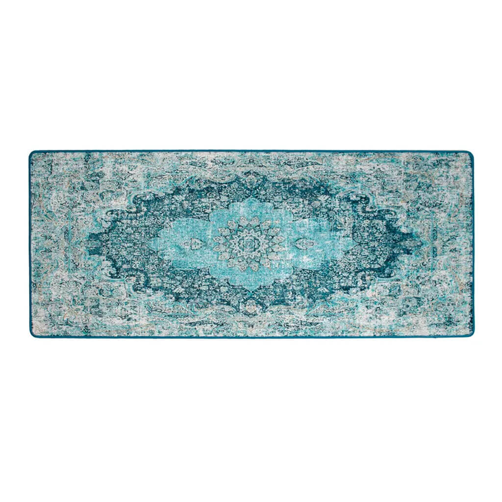 Lydia Chenille Washable Accent Mat Blue 19.5in x 47in