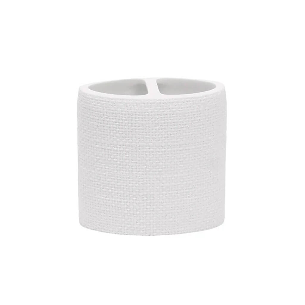 Linen Toothbrush Holder White