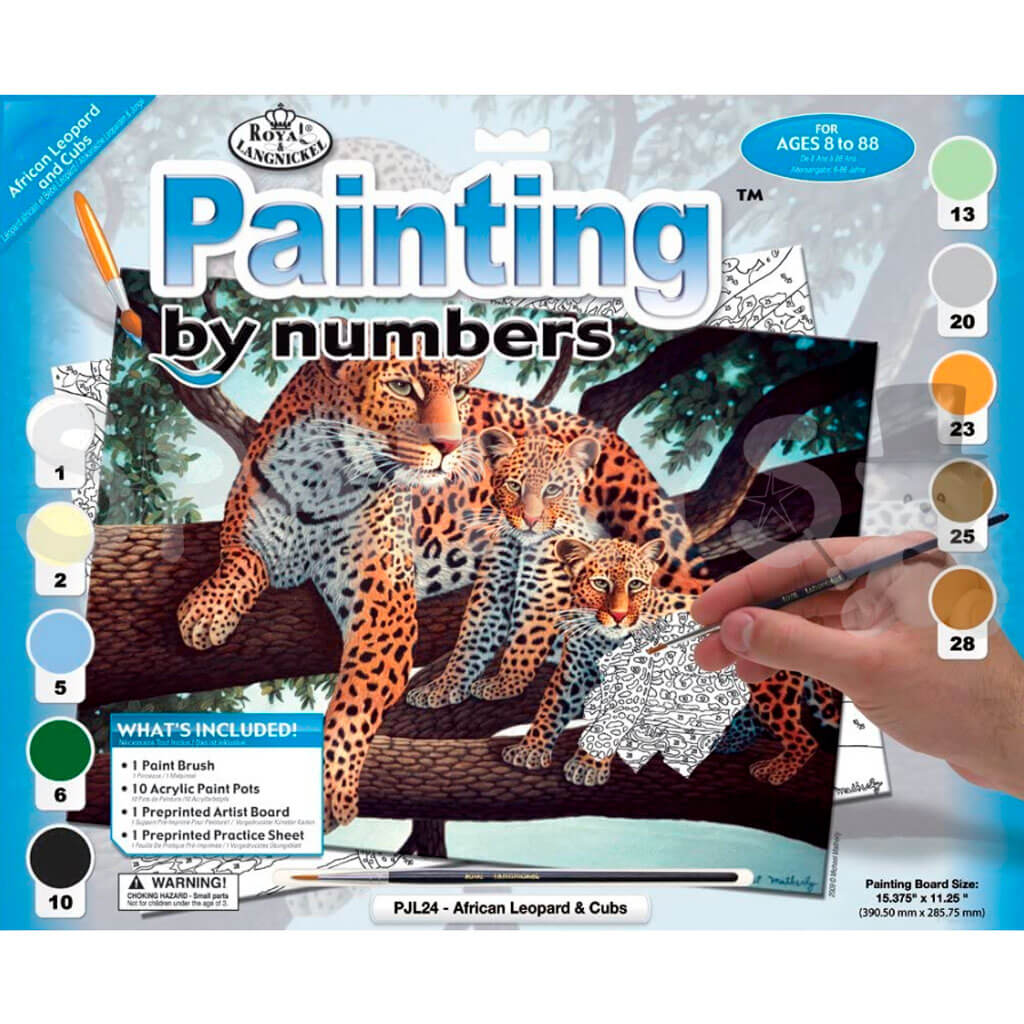 Paint By Numbers Junior Large African Leopard &amp; Cu
