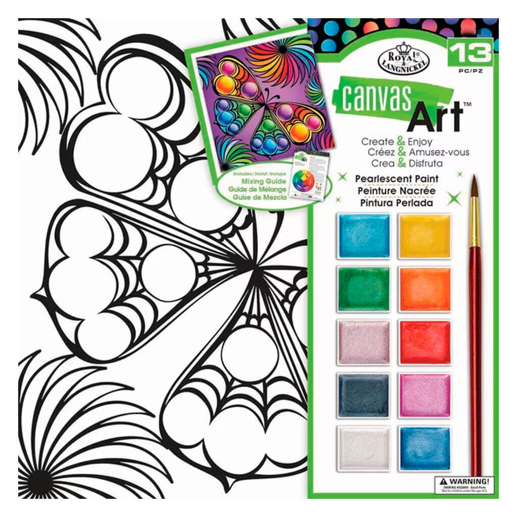 Canvas Art Pearlescent Paint Set Butterfly