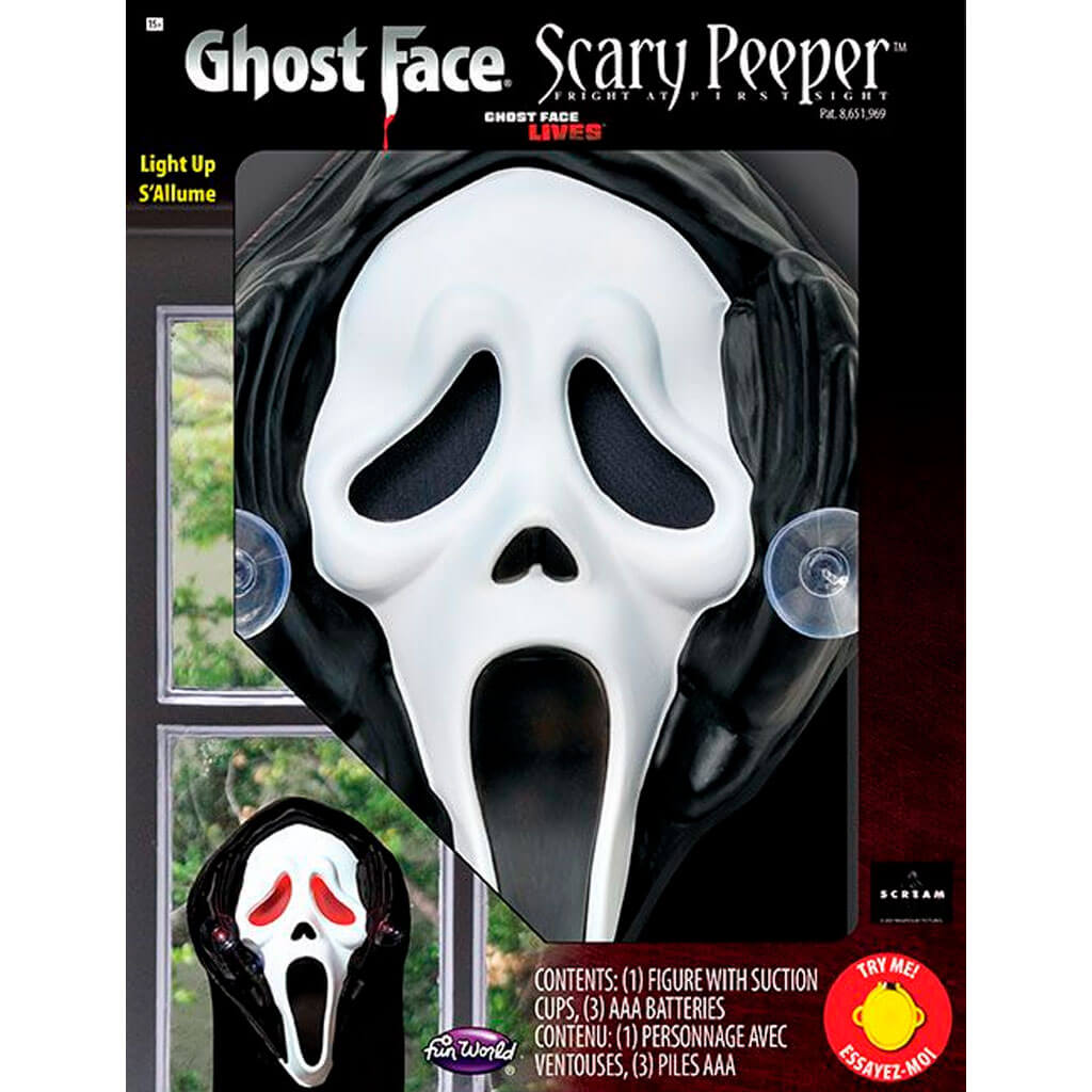 Ghost Face Light Up Scary Peeper, 12in