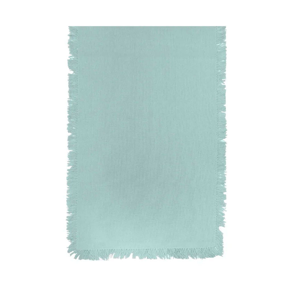 Sutton Fringe Table Runner 14in x 72in, Aqua