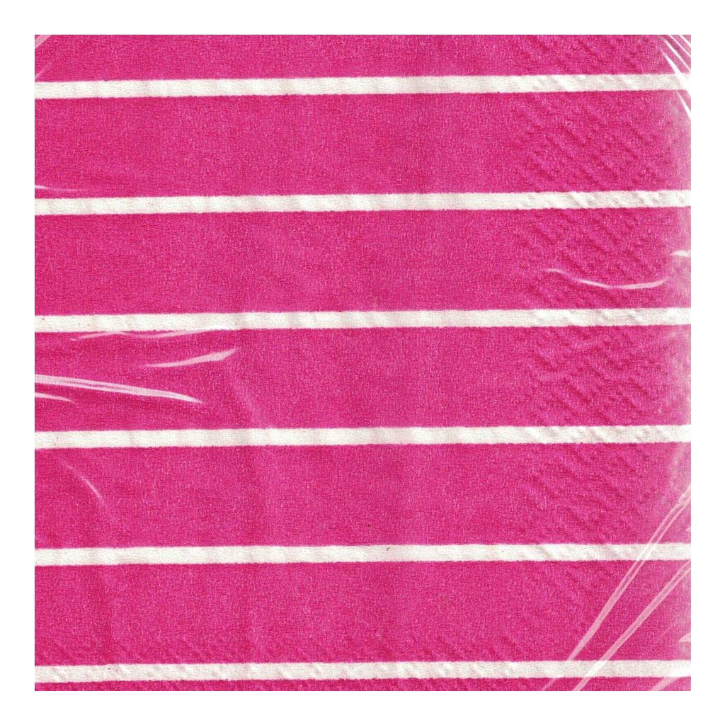 Hot Pink Striped Beverage Napkins, 16ct