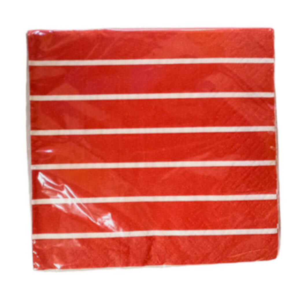 Red Striped Lunch Napkins, 16ct