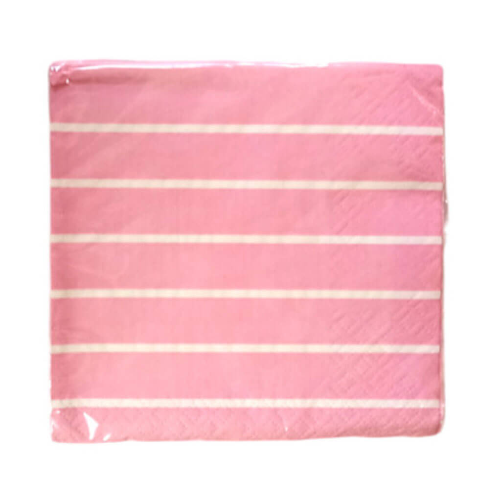 Lovely Pink Striped Lunch Napkins, 16ct