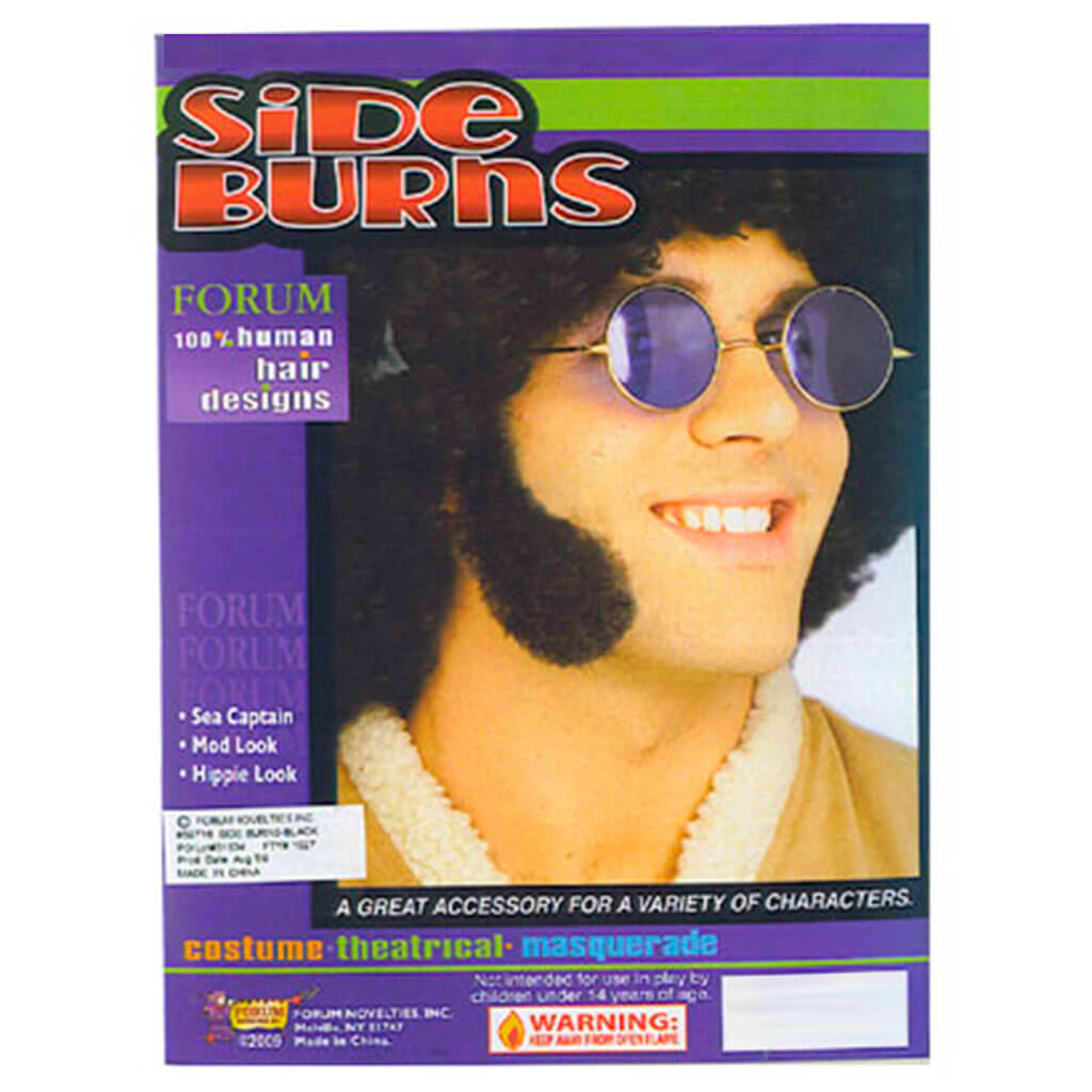 Deluxe Black Hippie Side Burns