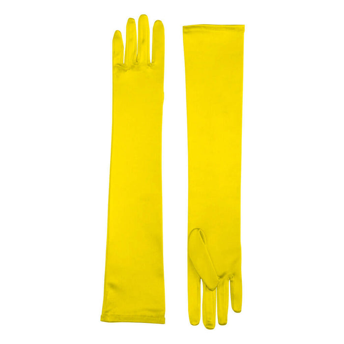 Long Satin Dress Gloves Yellow