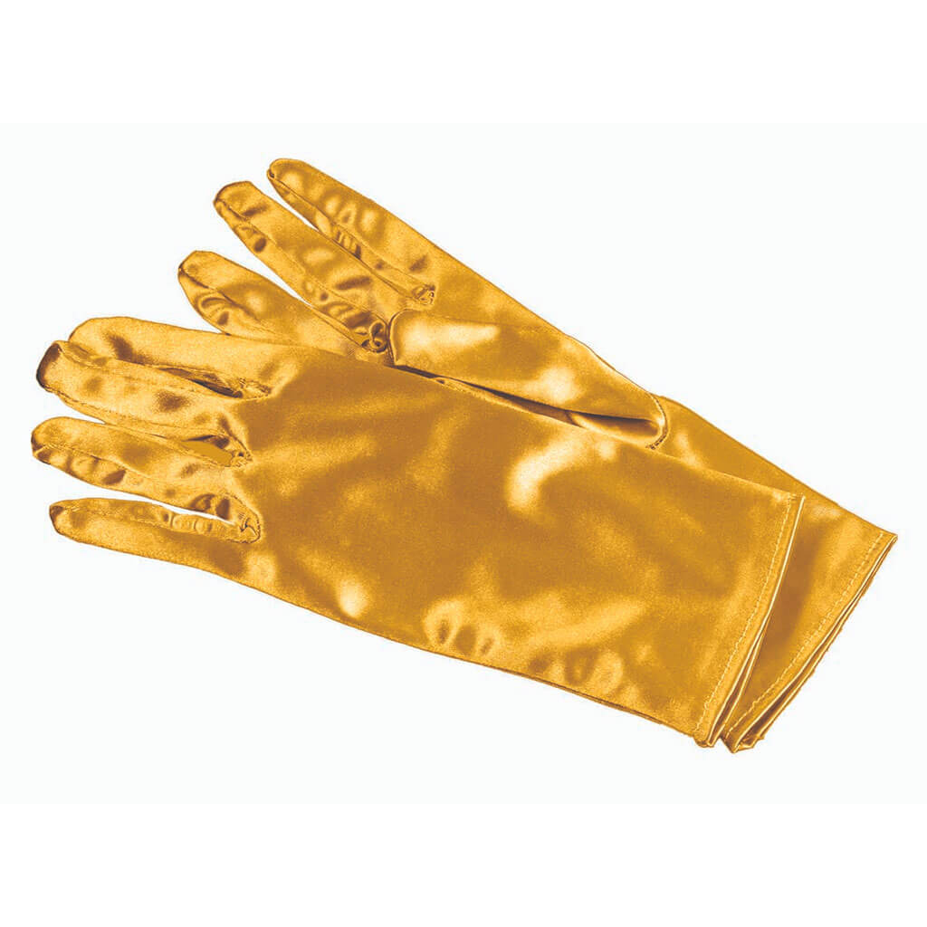 Gloves Short Satin Gold