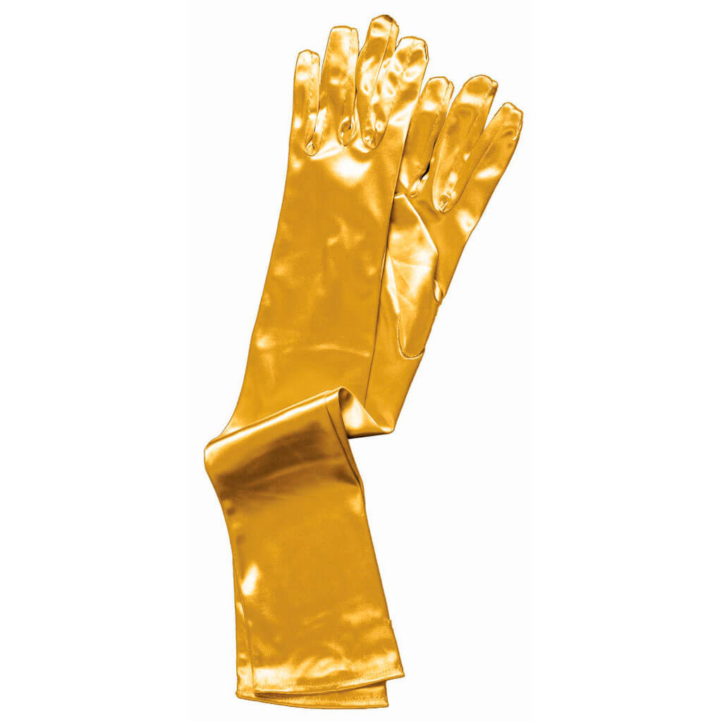 Gloves Long Satin Gold