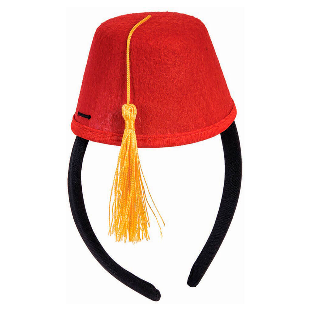 Mini Red Felt Fez Hat Headband