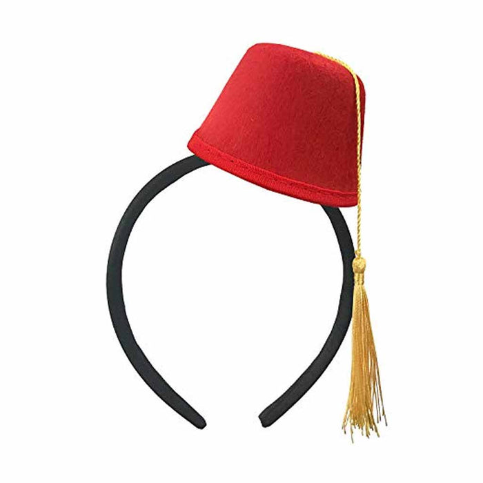 Mini Red Felt Fez Hat Headband