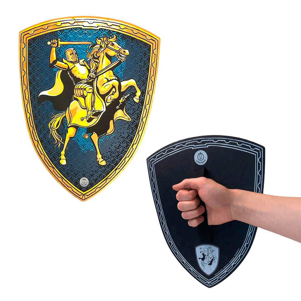 Medieval Knight Shield Blue &amp; Gold