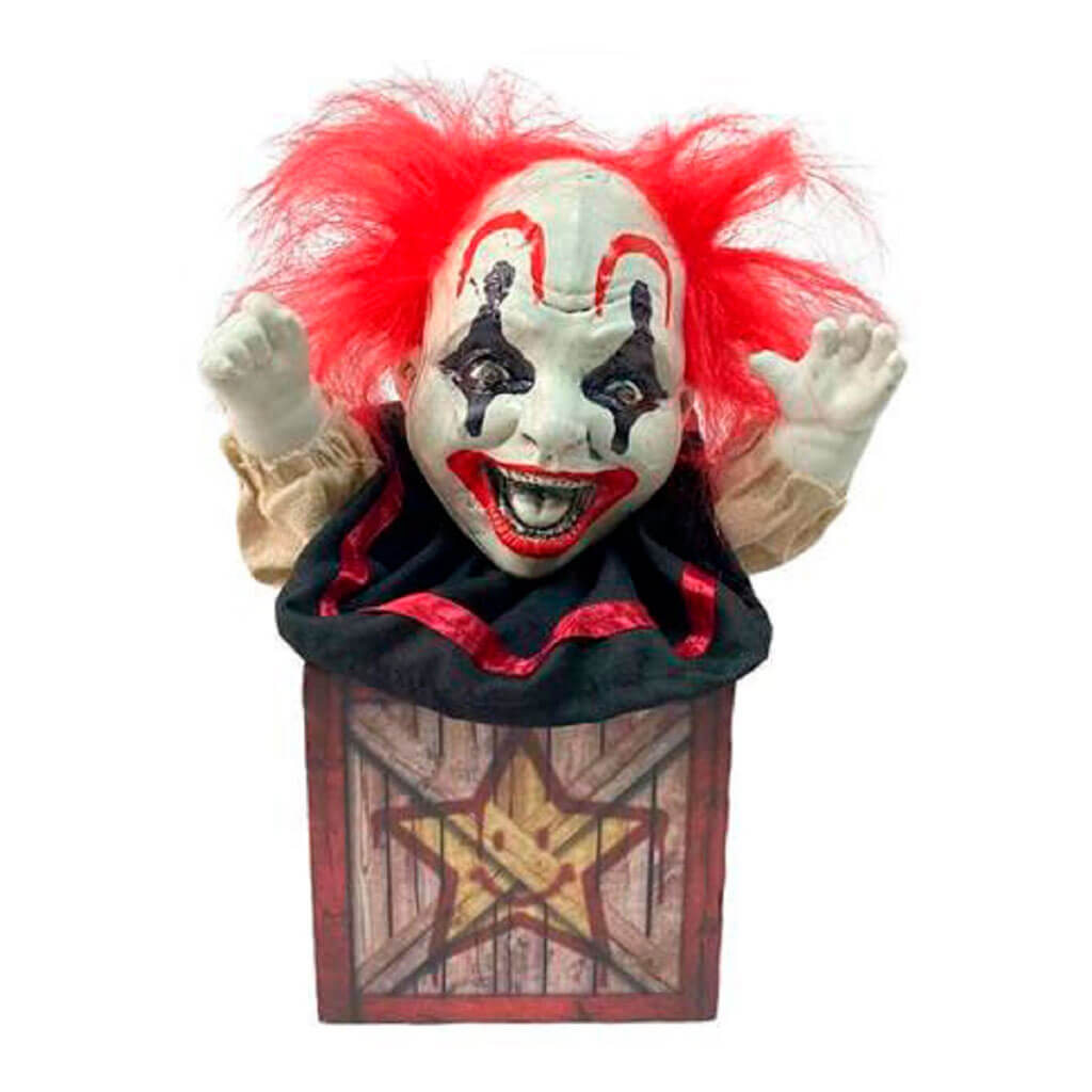 Tabletop Animated Clown in The Box, 10.5in