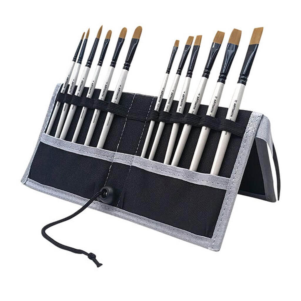 Acrylic Brushes &amp; Stand Bag 12ct