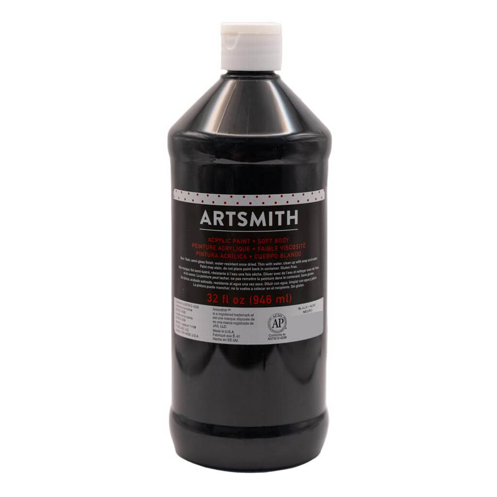 Soft Body Acrylic Paint 32oz Black