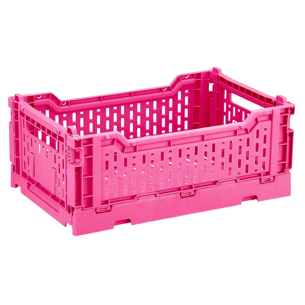 Collapsible Stackable Storage Bin 10.5in, Pink