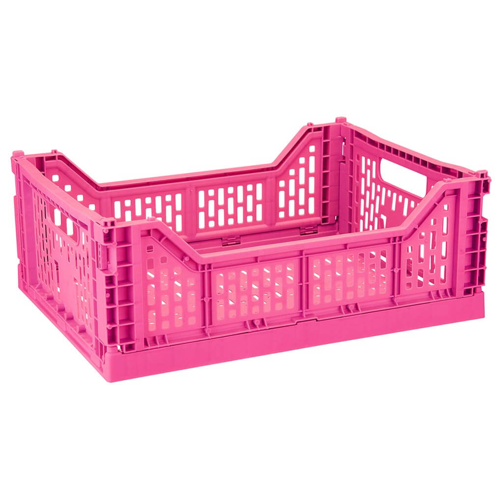 Collapsible Stackable Storage Bin 16in, Pink