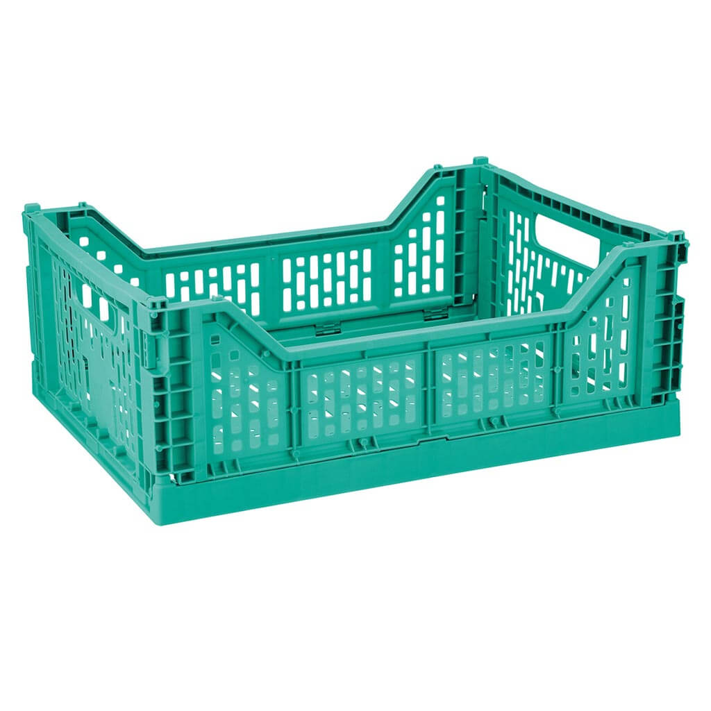 Collapsible Stackable Storage Bin 16in, Green