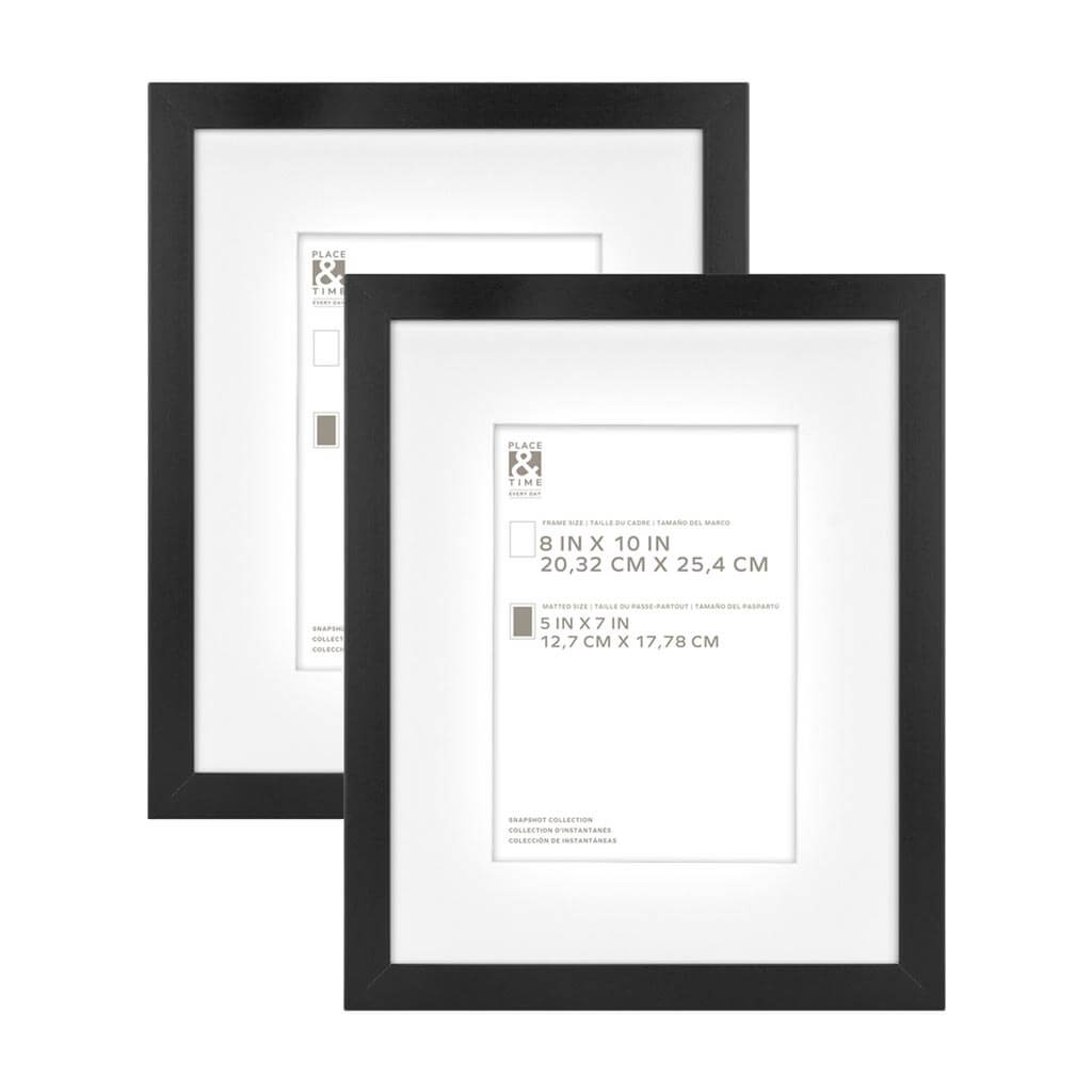 Black Snapshot Wall Frames 2pk Black 8in x 10in &amp; 5in x 7in