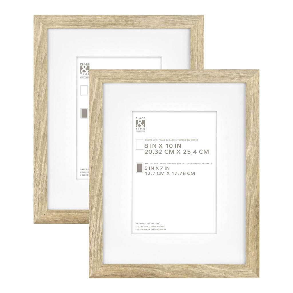 Natural Snapshot Wall Frames 2pk, 8in x 7in &amp; 5in x 7in