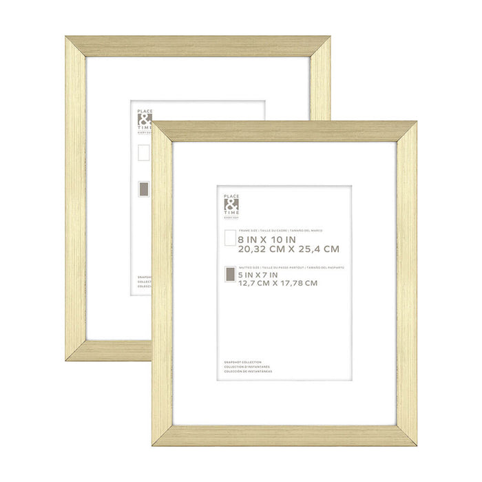 Brass Snapshot Wall Frames 2pk, 8in x 7in & 5in x 7in