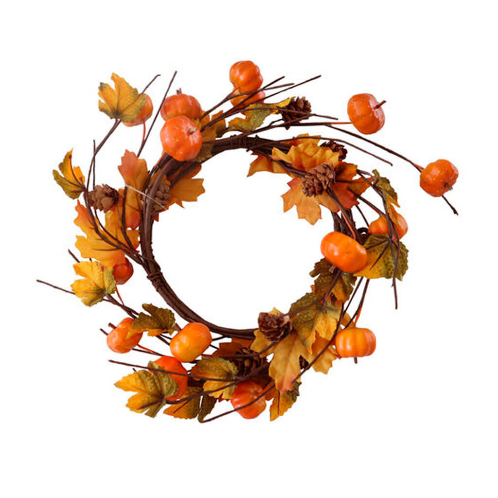 Fall Orange Maple Leaves &amp; Pumpkins Garland 60in