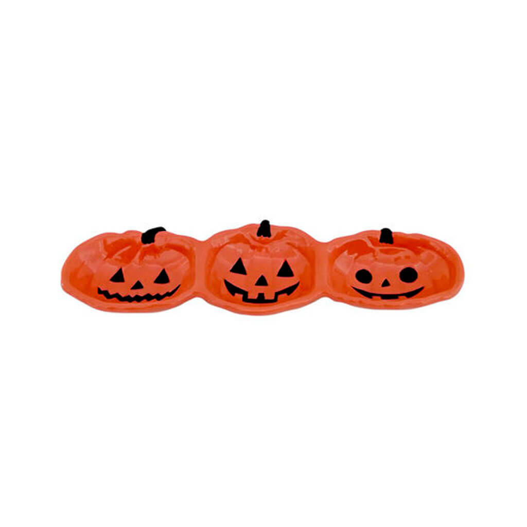 Halloween Ceramic Divided Pumpkin Plate 13in