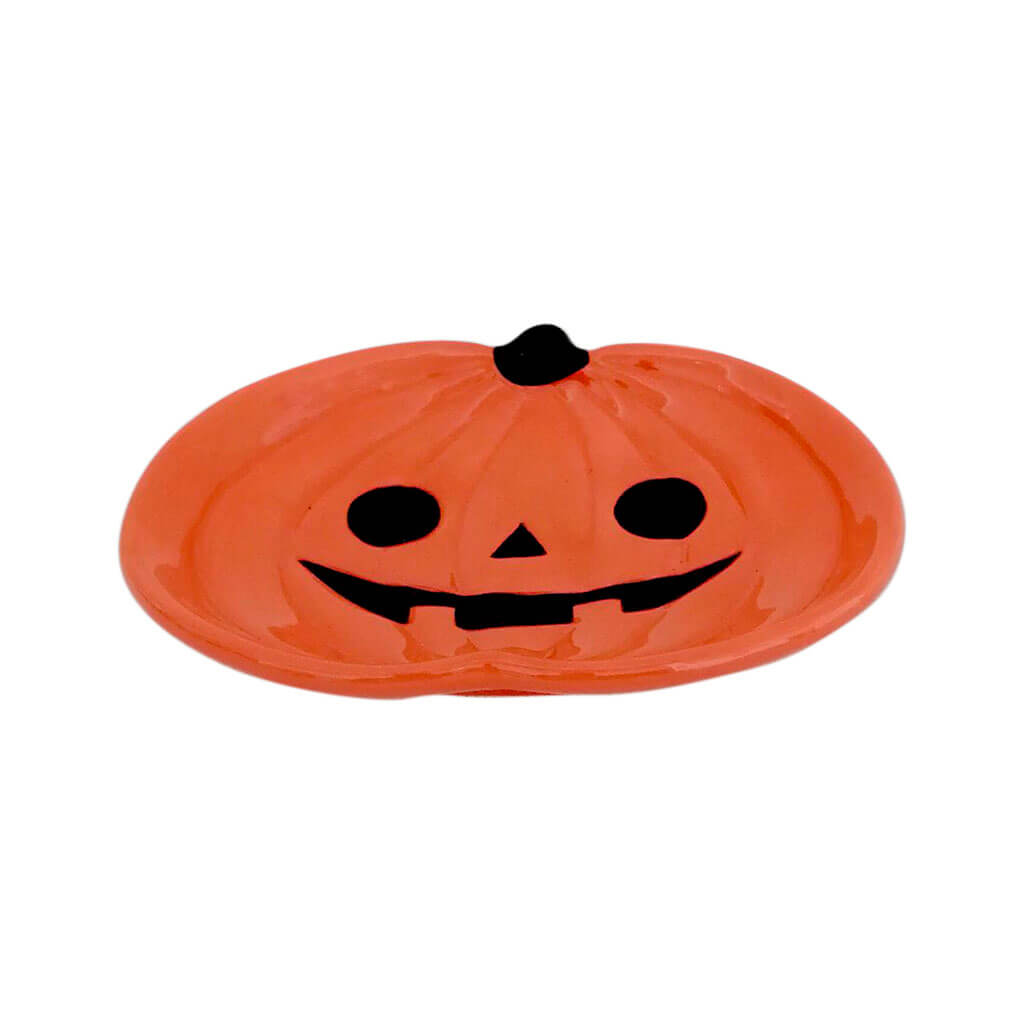 Halloween Ceramic Jack O Lantern Plate 7in