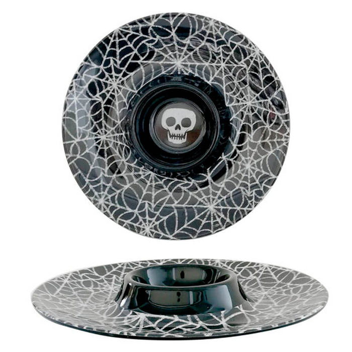Halloween Melamine Spiderweb Chips & Dip Tray 13in