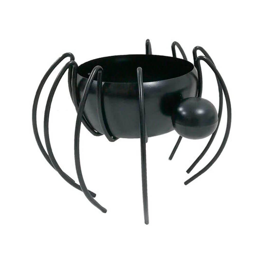 Halloween Metal Spider Bowl 9in