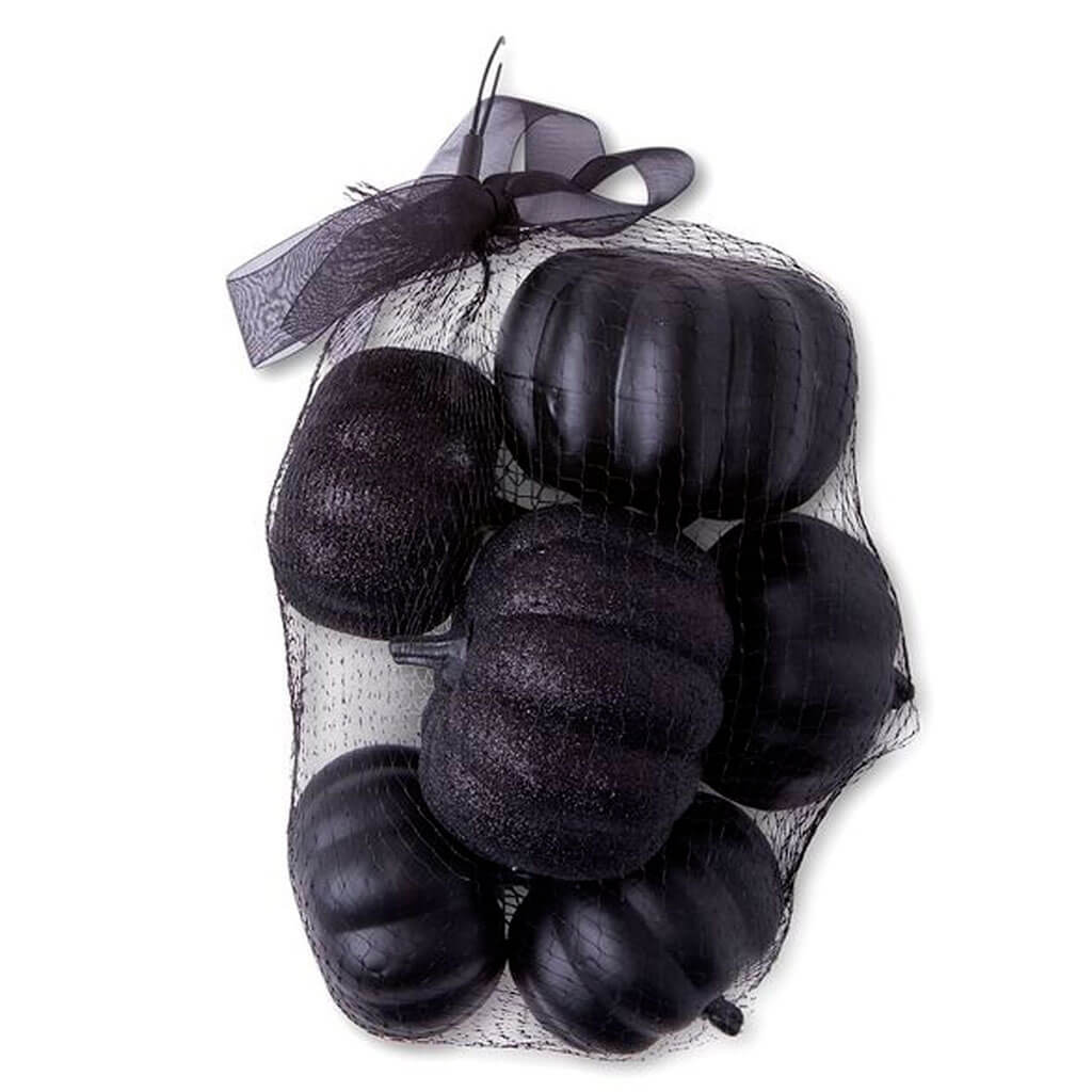 Halloween Black Glitter Foam Bagged Pumpkins