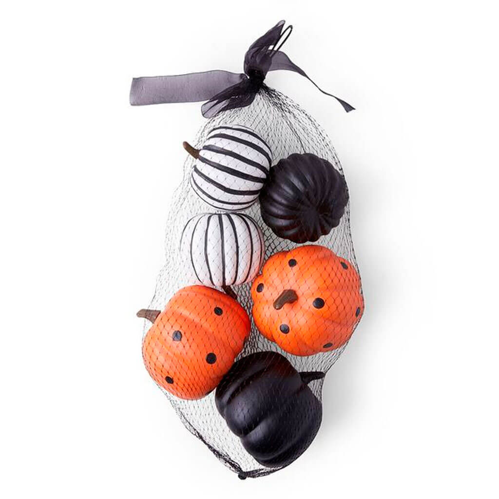 Halloween Dots &amp; Stripes Foam Bagged Pumpkins