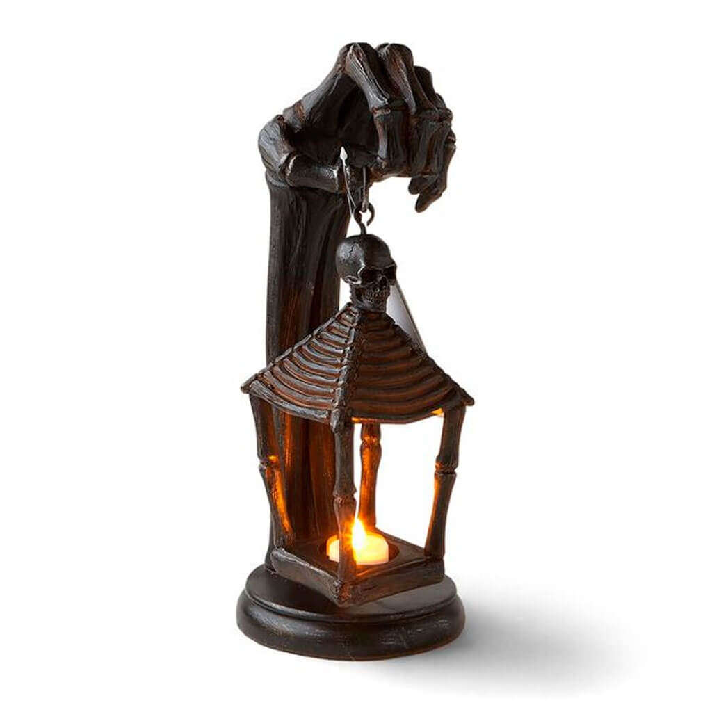 Halloween LED Skeleton Hand Holding Lantern 14in