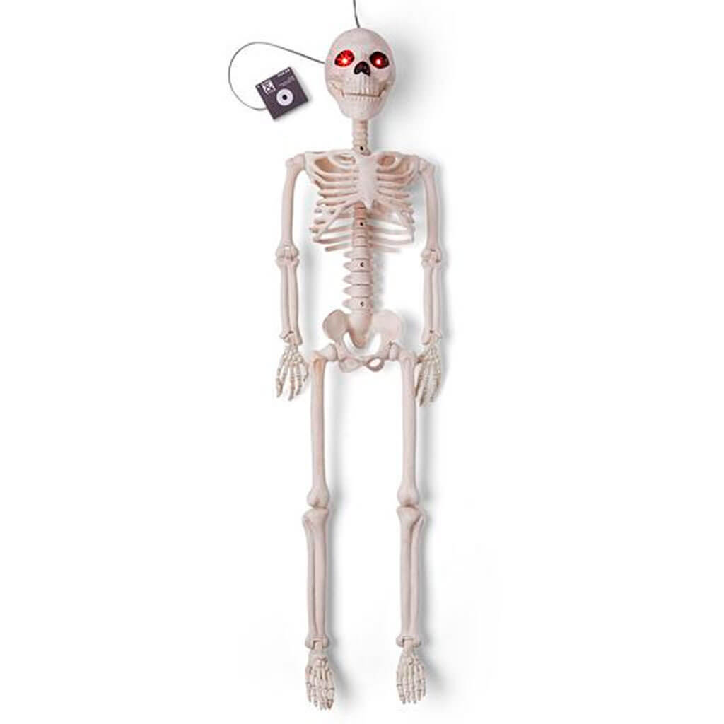 Halloween LED Animated Posable Skeleton with Sound 36in