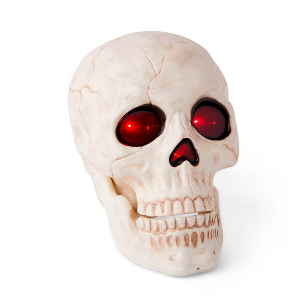 Halloween LED Animated Skull with Sound 10in