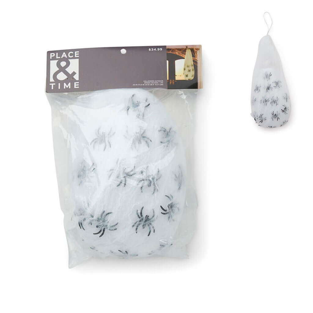 Halloween Hanging Gauze Wrapped Spider Cocoon 20in