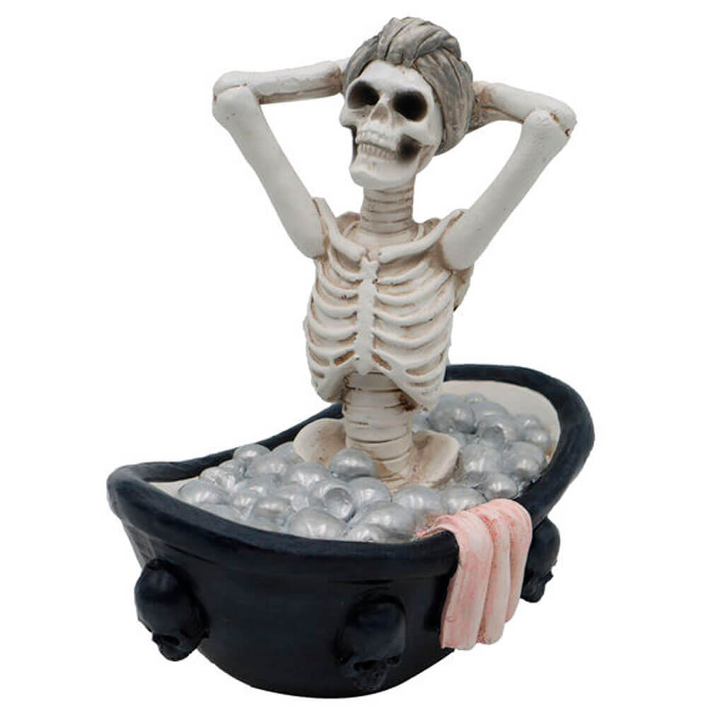 Halloween Skeleton Taking a Bath 7in