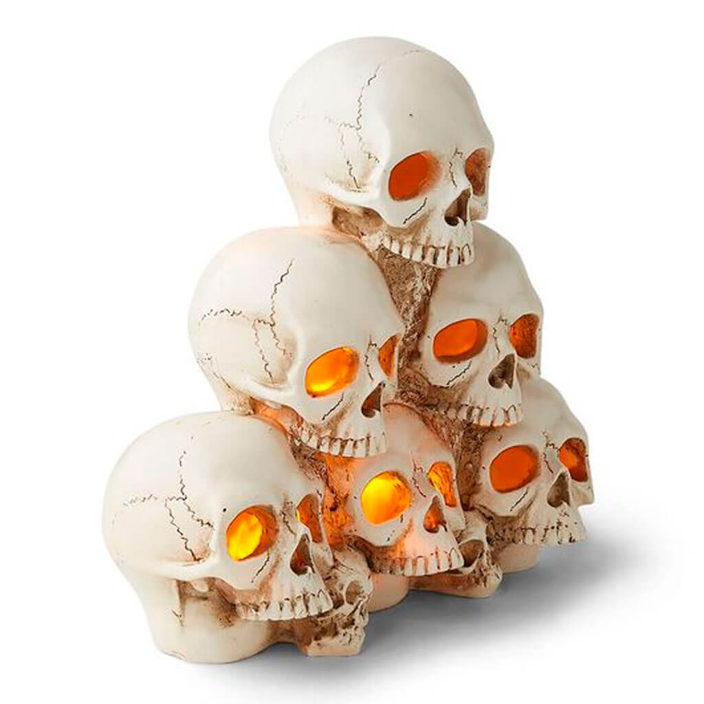 Halloween LED Skull Pyramid 12in