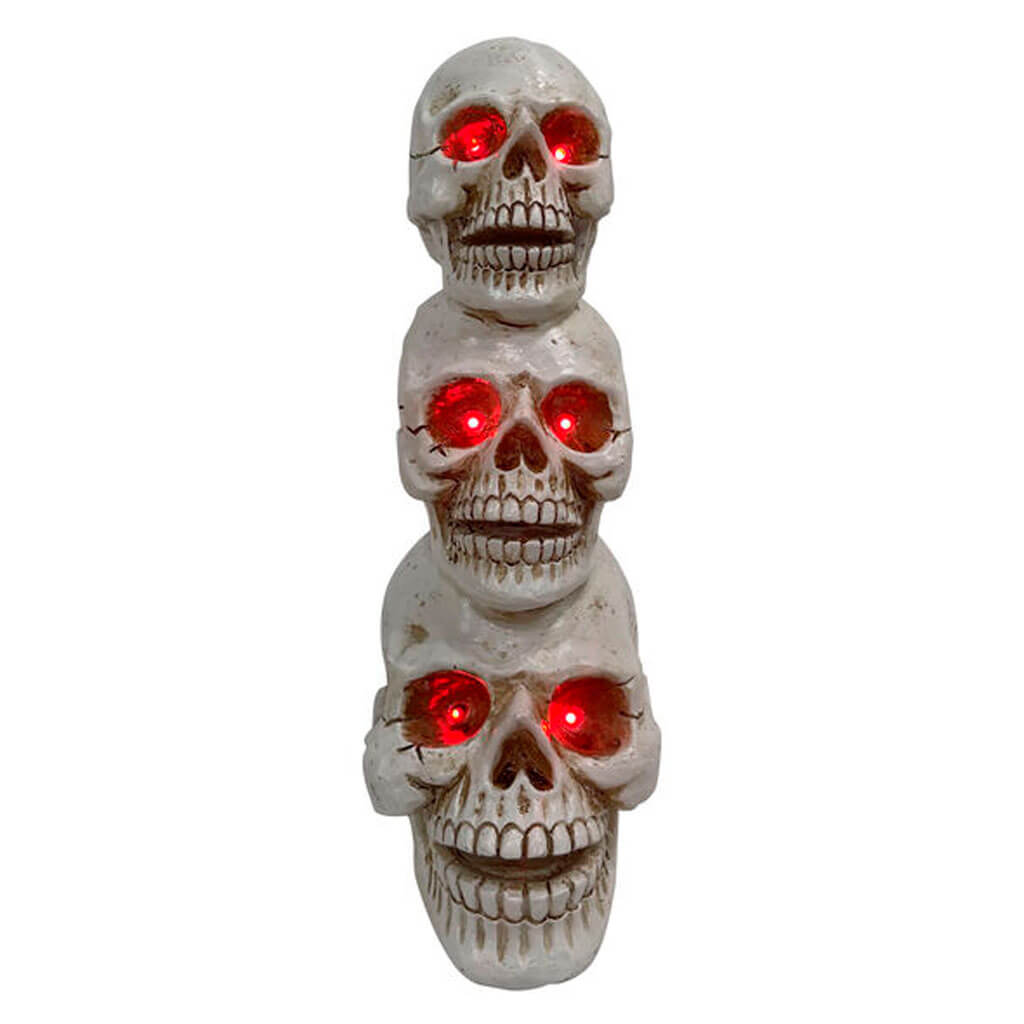 Halloween LED 3 Skull Tower 12in