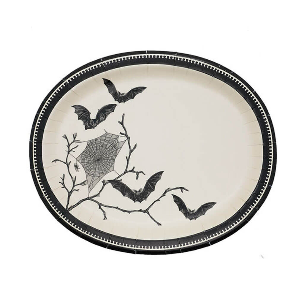 Halloween Spooky Night Oval Paper Plates 8pk 12in