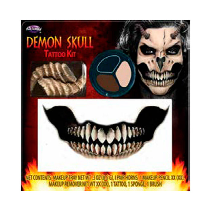 Demon Mouth Tattoo & Horns Kit
