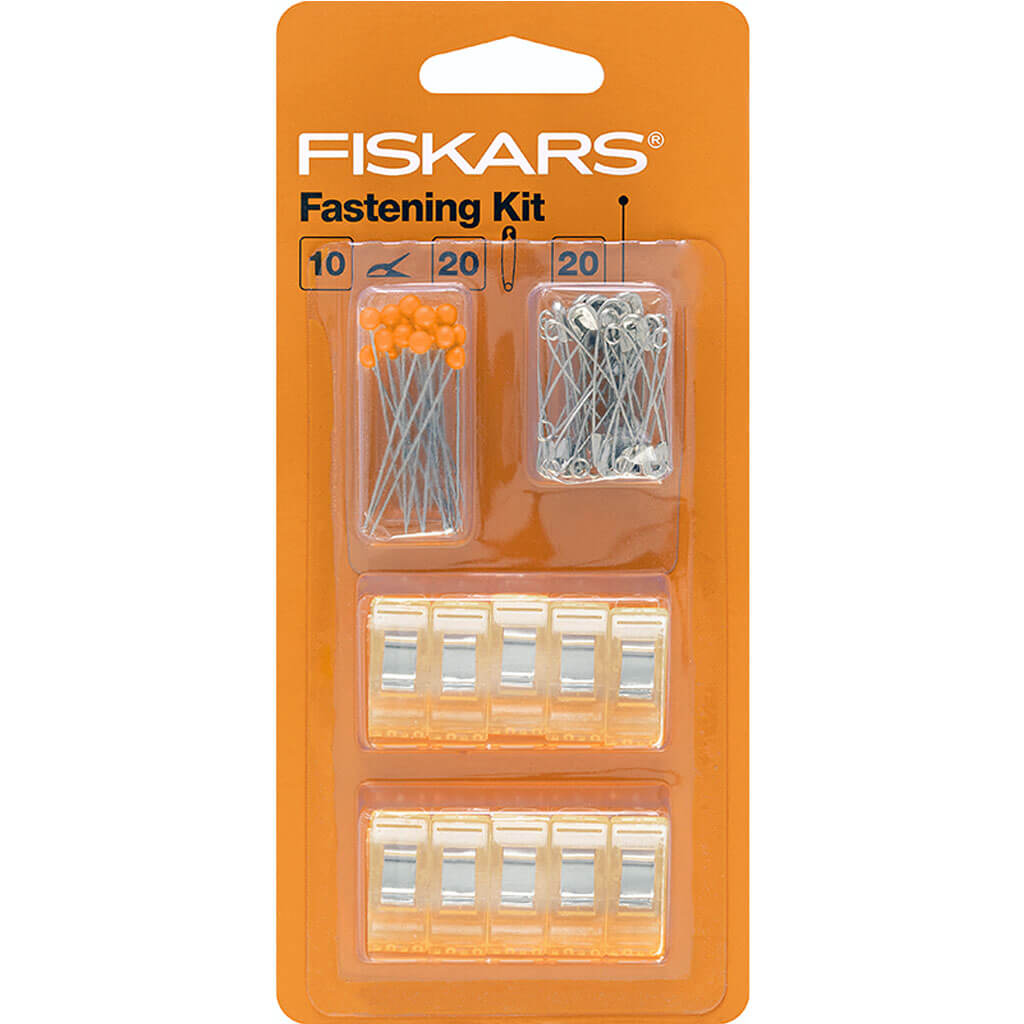 Fiskars Fastening Kit with Straight &amp; Safety Pins &amp; Sewing Clips