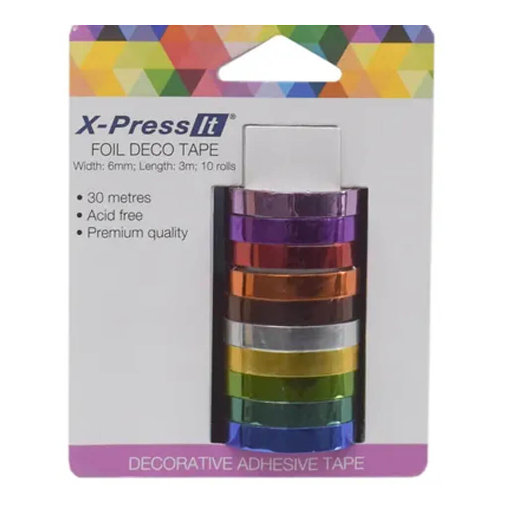 X-Press It Deco Tape Foil 6mm x 5M x 10 Rolls